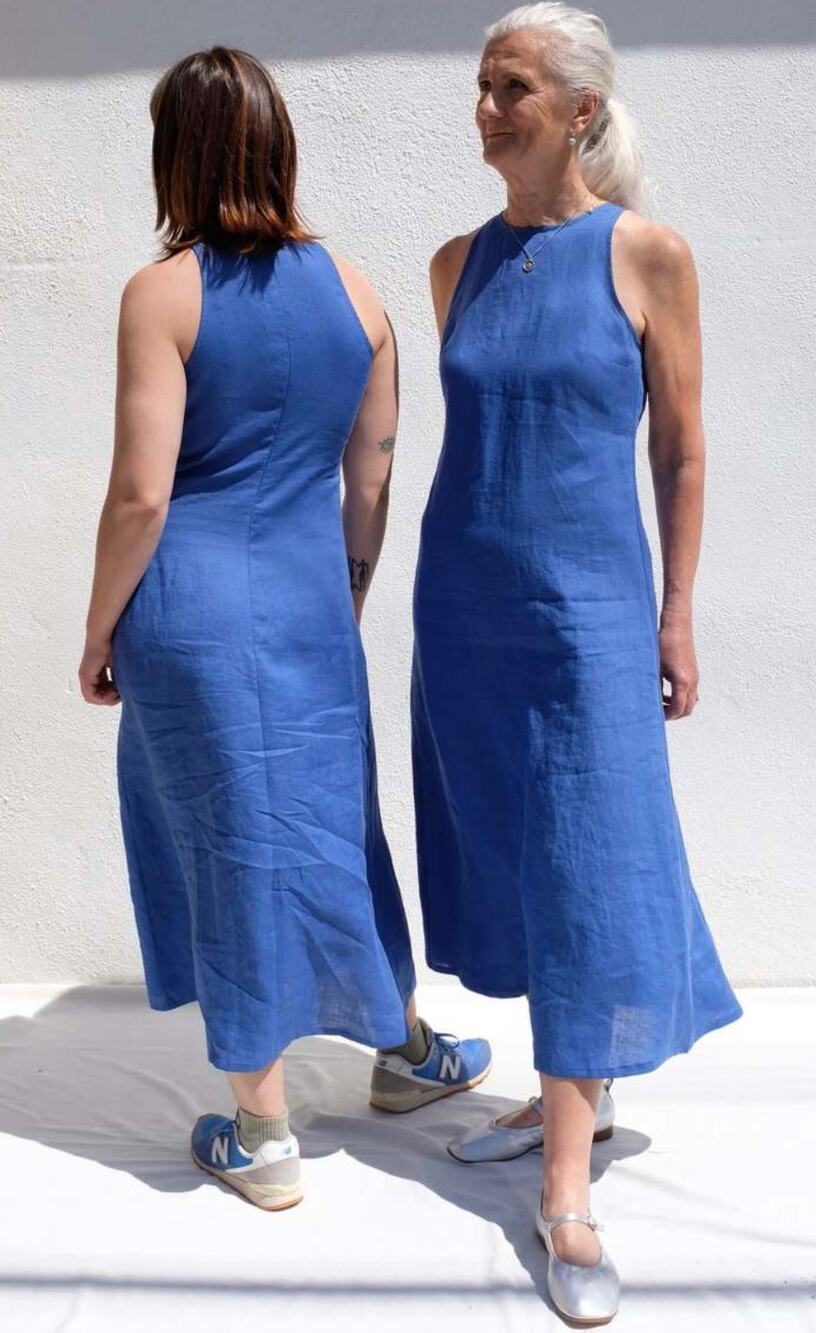 Ursa Minor Gwen Dress in True Blue Size XL XLarge 100% Linen Minimal Summer